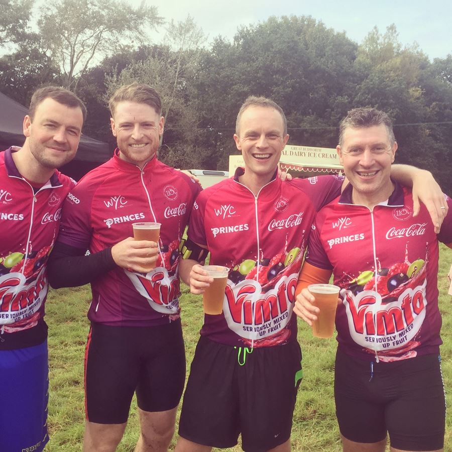 Wild Thang proud to complete the big Vimto 110KM charity cycle in seriously mixed up weather ☺