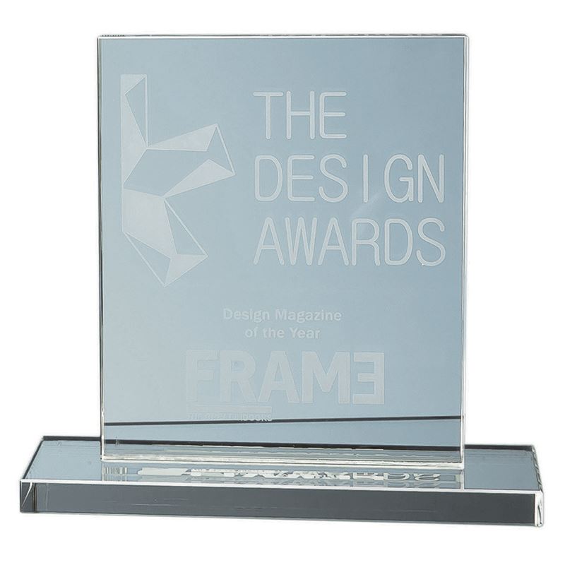 Picture of 15cm x 12.5cm x 12mm Jade Glass Rectangle Award