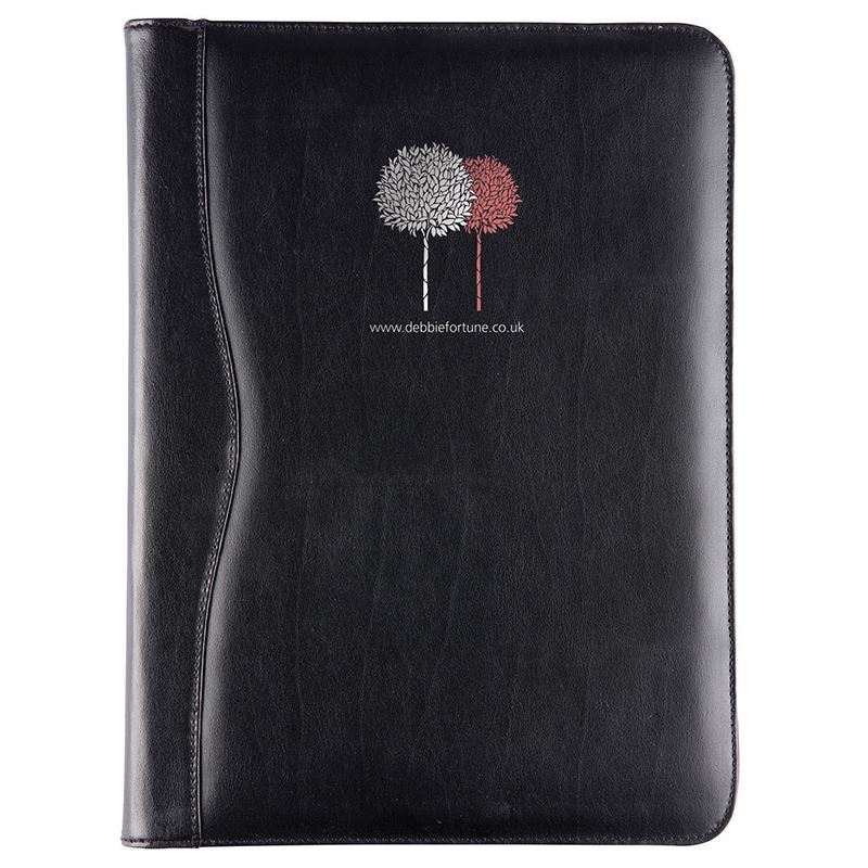 Picture of Black Balmoral Leather A4 Zipped Conference Folder