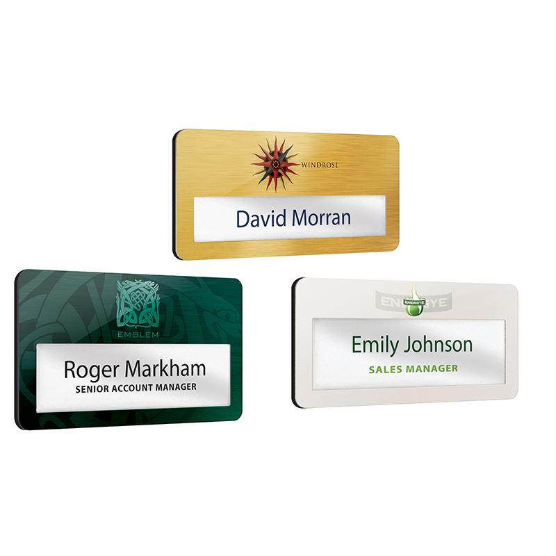 Picture of Metal faced reusable name window badges