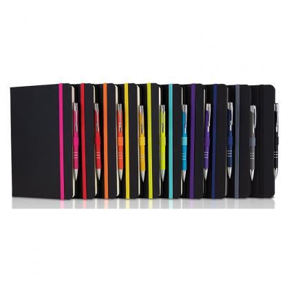 Picture of DeNiro A5 Lined Soft Touch PU Notebook & Pen Set