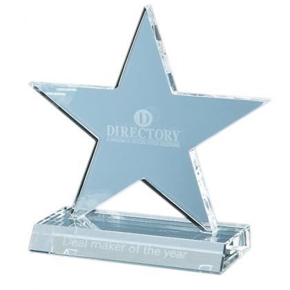 Picture of 13cm Optical Crystal 5 Pointed Star on Base Award