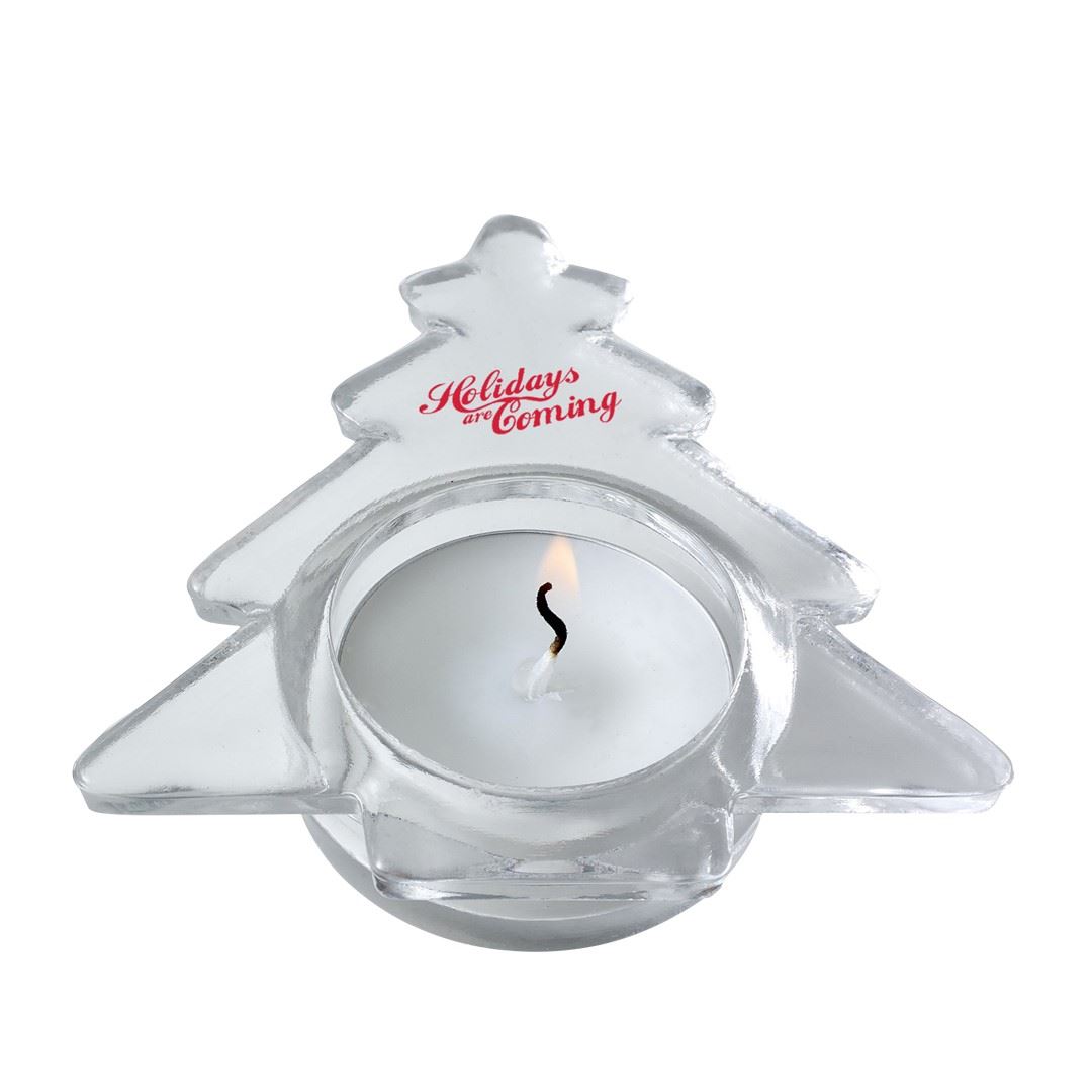 Picture of Christmas Tree Candle Holder In Silver.